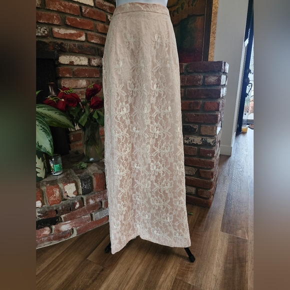 Lorrie Kabala Vintage 80s Lace Two Piece Skirt Set Romantic Boho - Picture 10 of 14